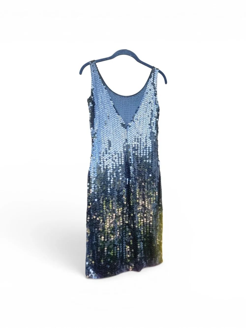 Women's Black Allover Sequin Mini Dress Size 6 Sleeveless Cocktail Party Dress - Picture 2 of 5